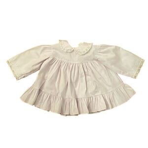 Bryan Vintage Pink Dress Infant Size 18 Months Made in USA Lace Trim